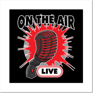On The Air Live Vintage Microphone Posters and Art